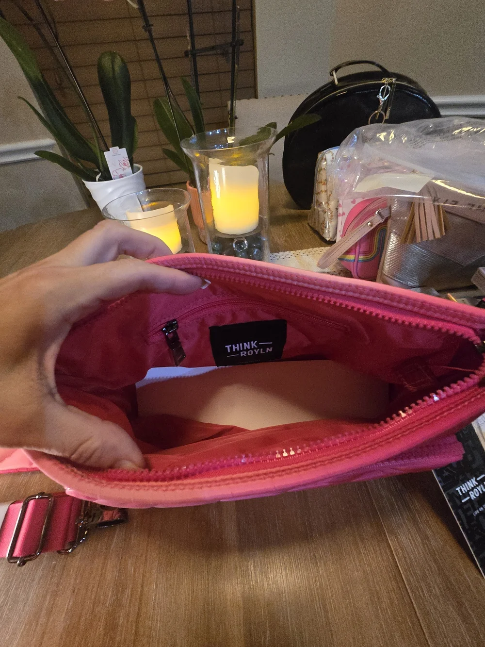 THINK ROYLN Quilted Pink Tablet Sleeve and Crossbody Set